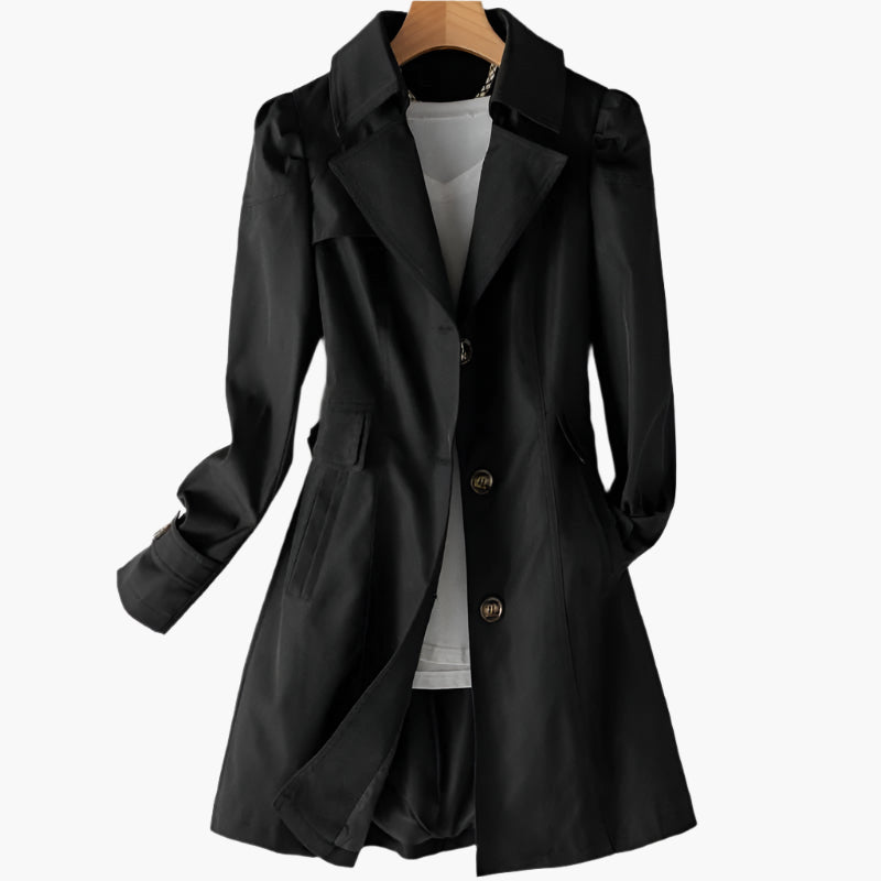 Trench Coat Women's Tailored Fit Classic Buttons | L&S - 6 - London-stylehouse.com