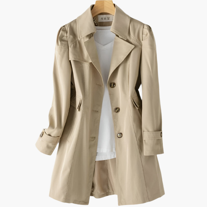 Trench Coat Women's Tailored Fit Classic Buttons | L&S - 7 - London-stylehouse.com