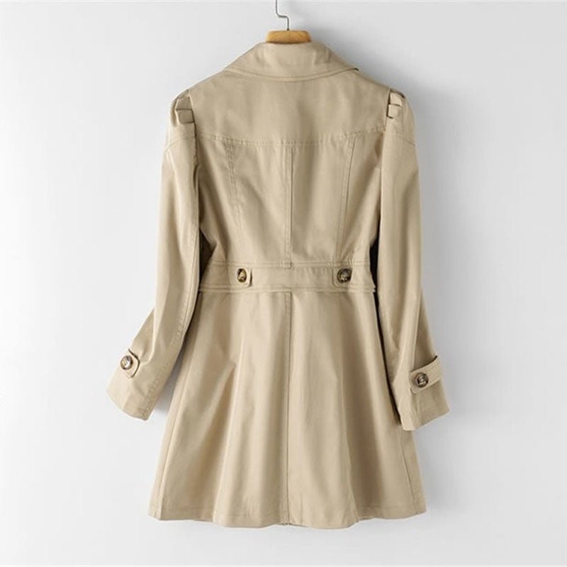Trench Coat Women's Tailored Fit Classic Buttons | L&S - 9 - London-stylehouse.com