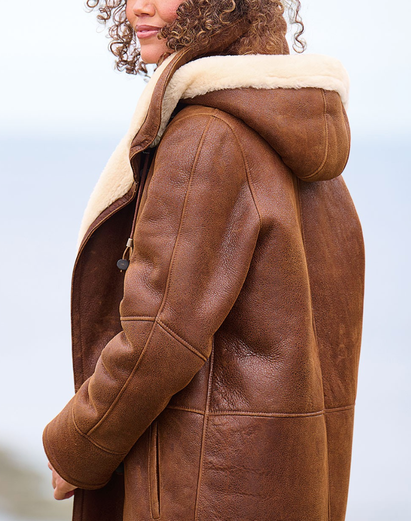 Women's Hooded Coat Relaxed Fit with Soft Lining | L&S - 2 - London-stylehouse.com