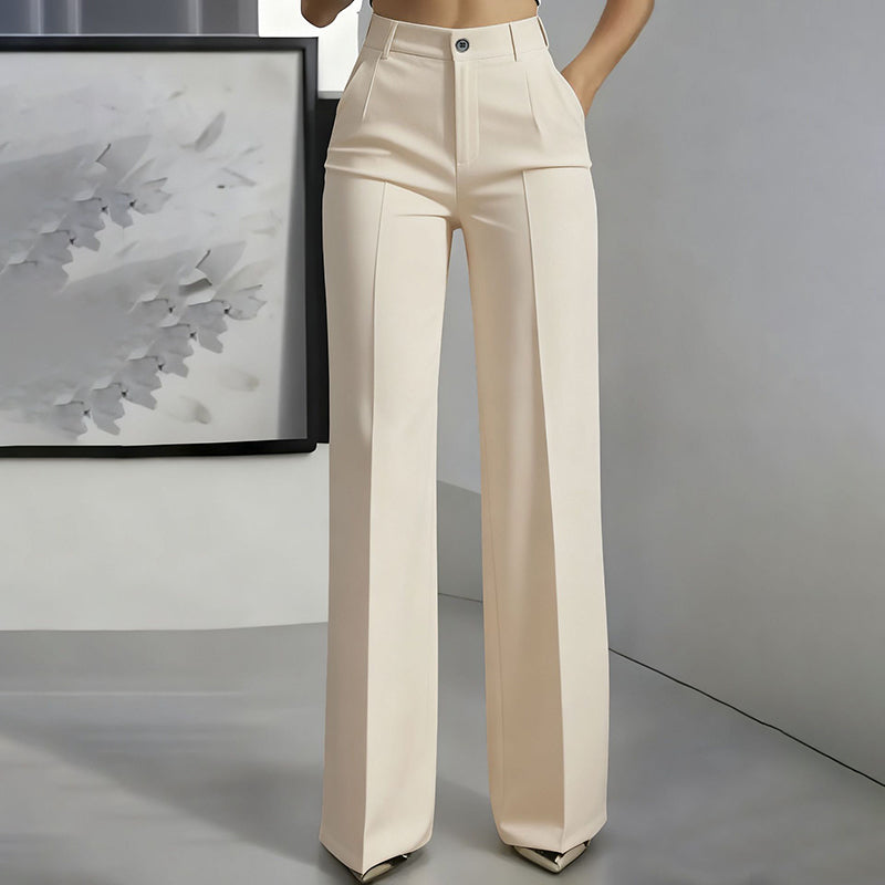 Women's High-Waisted Wide Leg Trousers with Flattering Fit | L&S - 2 - London-stylehouse.com