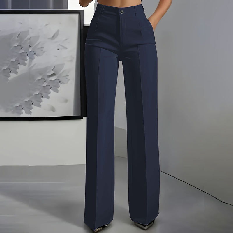 Women's High-Waisted Wide Leg Trousers with Flattering Fit | L&S - 4 - London-stylehouse.com