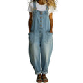 Dungarees Women's Relaxed Fit with Functional Pockets | L&S - 2 - London-stylehouse.com