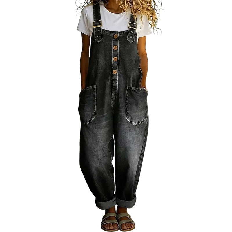 Dungarees Women's Relaxed Fit with Functional Pockets | L&S - 3 - London-stylehouse.com