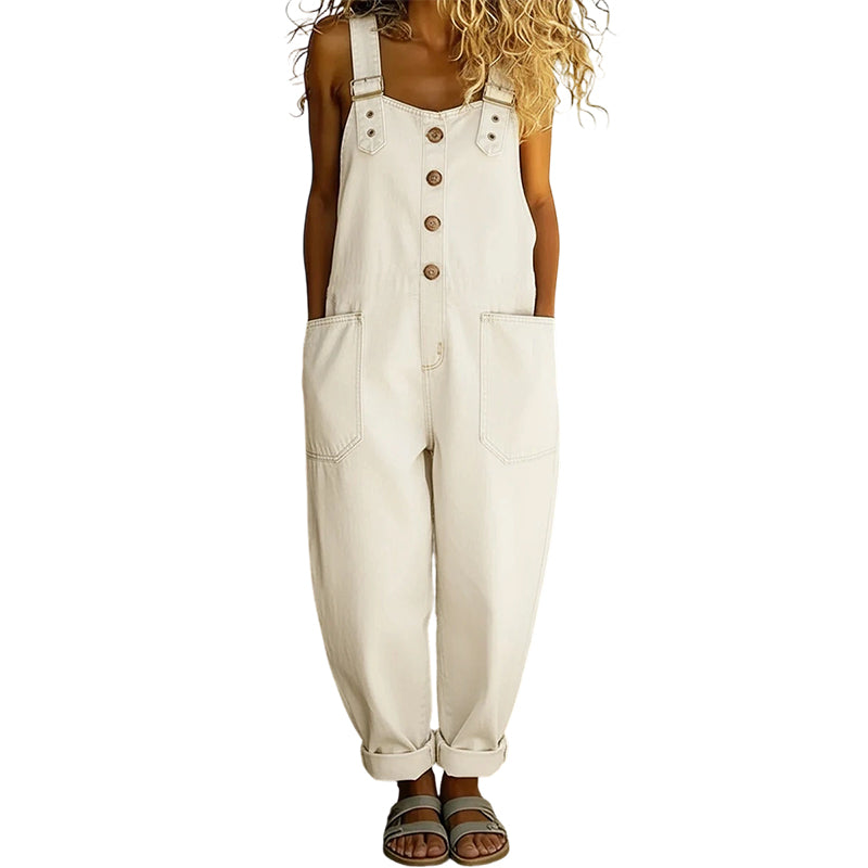 Dungarees Women's Relaxed Fit with Functional Pockets | L&S - 4 - London-stylehouse.com