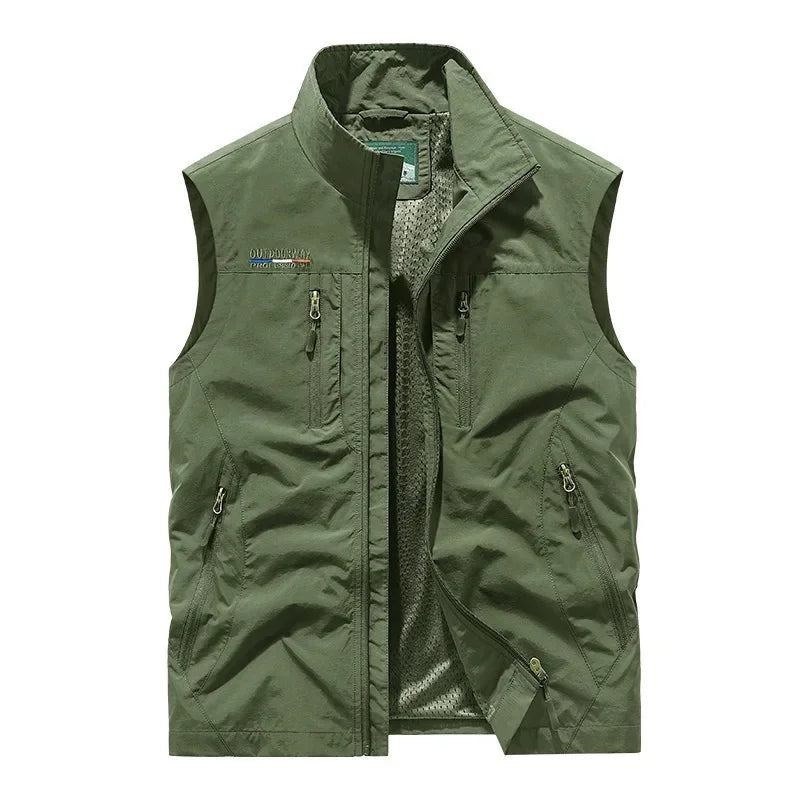 Men's Gilet with High Collar and Functional Pockets | L&S - 5 - London-stylehouse.com