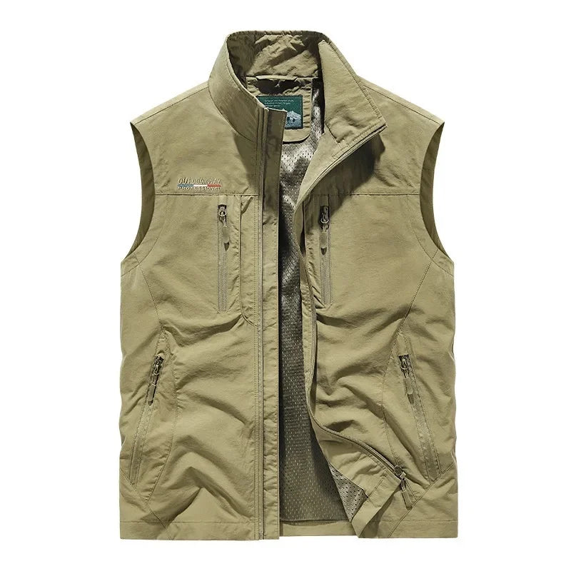 Men's Gilet with High Collar and Functional Pockets | L&S - 6 - London-stylehouse.com
