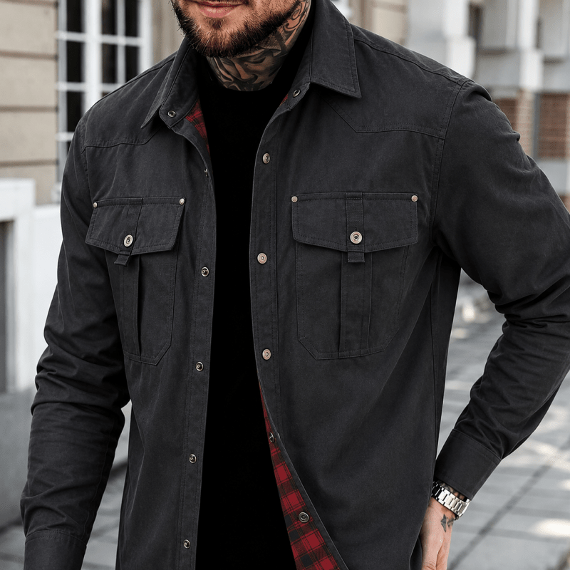 Men's Casual Jacket with Classic Fit and Practical Pockets | L&S - 14 - London-stylehouse.com