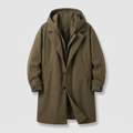 Men's Tailored Hooded Overcoat with Button Detail | L&S - 2 - London-stylehouse.com