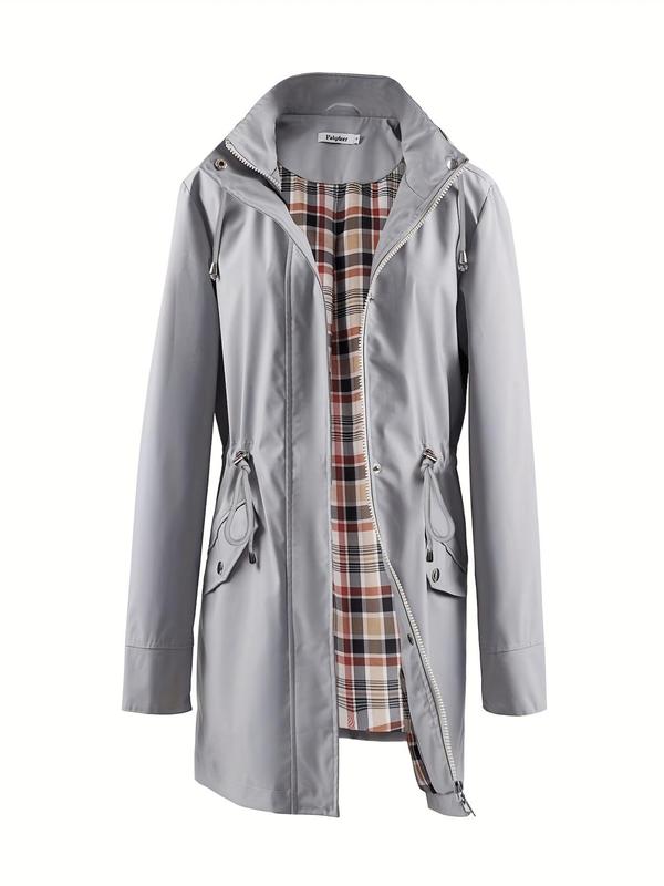 Women's Hooded Jacket with Adjustable Waist | L&S - 3 - London-stylehouse.com
