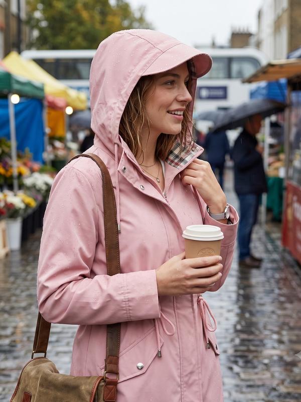 Women's Hooded Jacket with Adjustable Waist | L&S - 7 - London-stylehouse.com