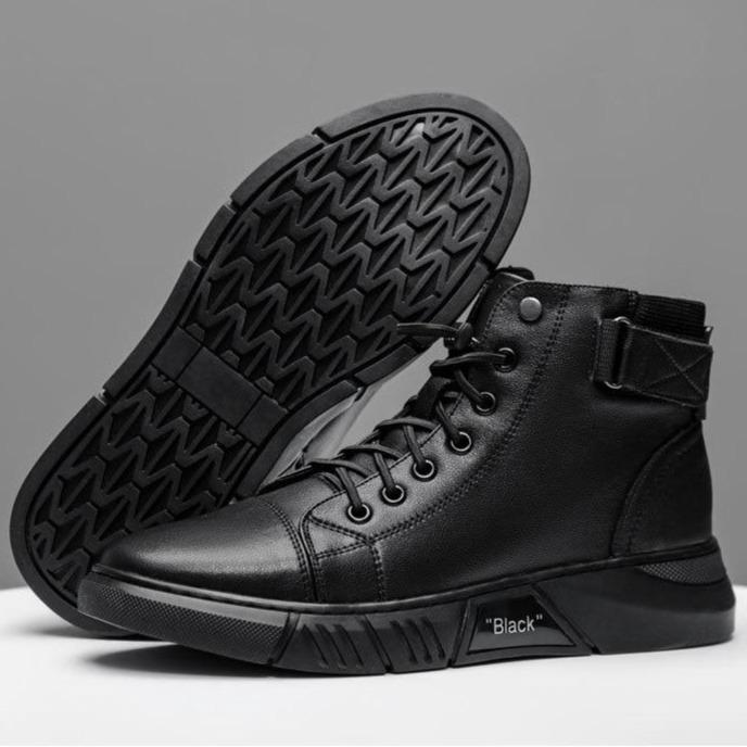 High-Cut Men's Boots with Adjustable Lacing | L&S - 2 - London-stylehouse.com