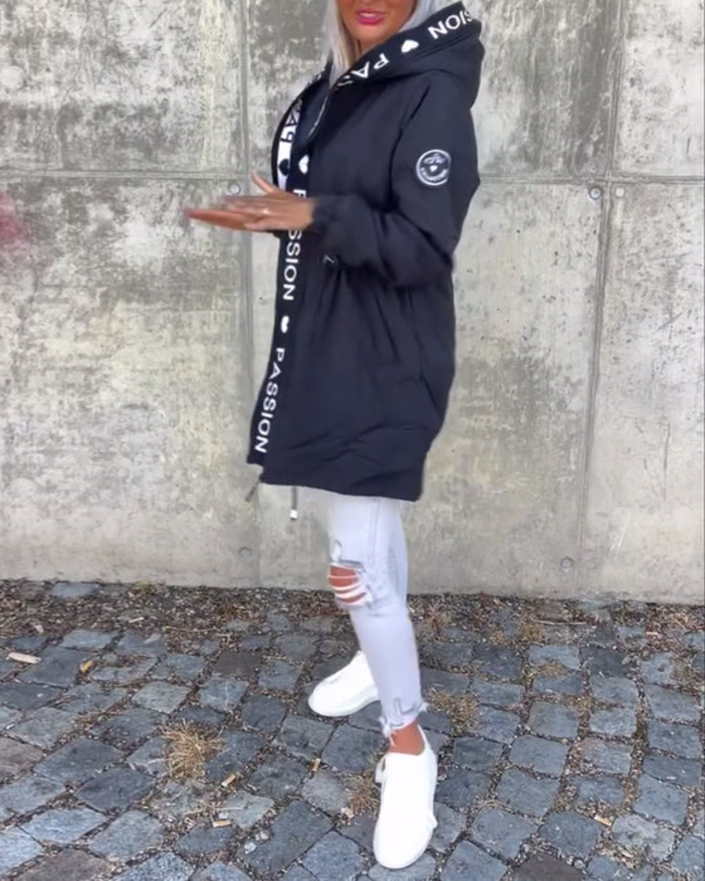 Women’s Casual Jacket with Hood and Drawstring | L&S - 6 - London-stylehouse.com