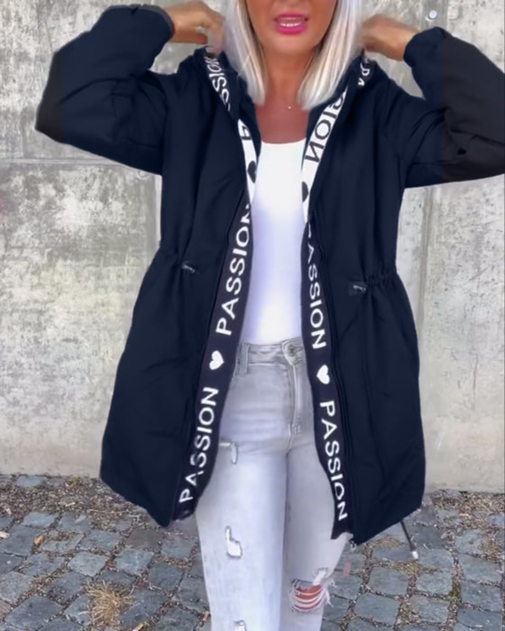 Women’s Casual Jacket with Hood and Drawstring | L&S - 9 - London-stylehouse.com