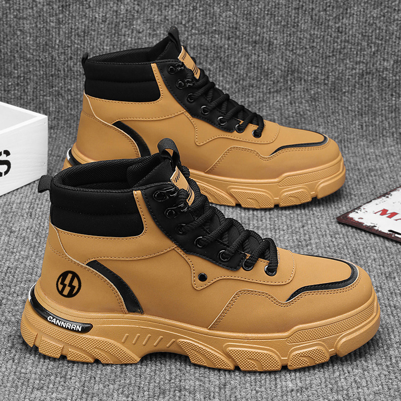 Men's High-Top Tactical Boots with Cushioned Sole | L&S - 1 - London-stylehouse.com