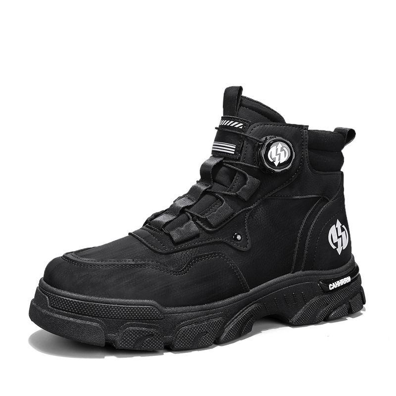 Men's High-Top Tactical Boots with Cushioned Sole | L&S - 3 - London-stylehouse.com