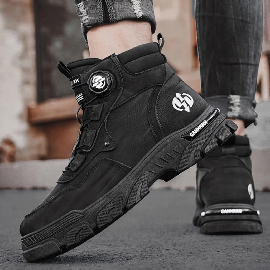Men's High-Top Tactical Boots with Cushioned Sole | L&S - 5 - London-stylehouse.com