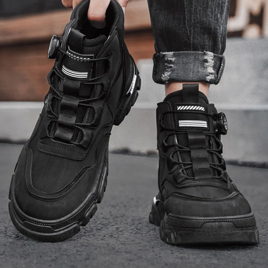 Men's High-Top Tactical Boots with Cushioned Sole | L&S - 6 - London-stylehouse.com