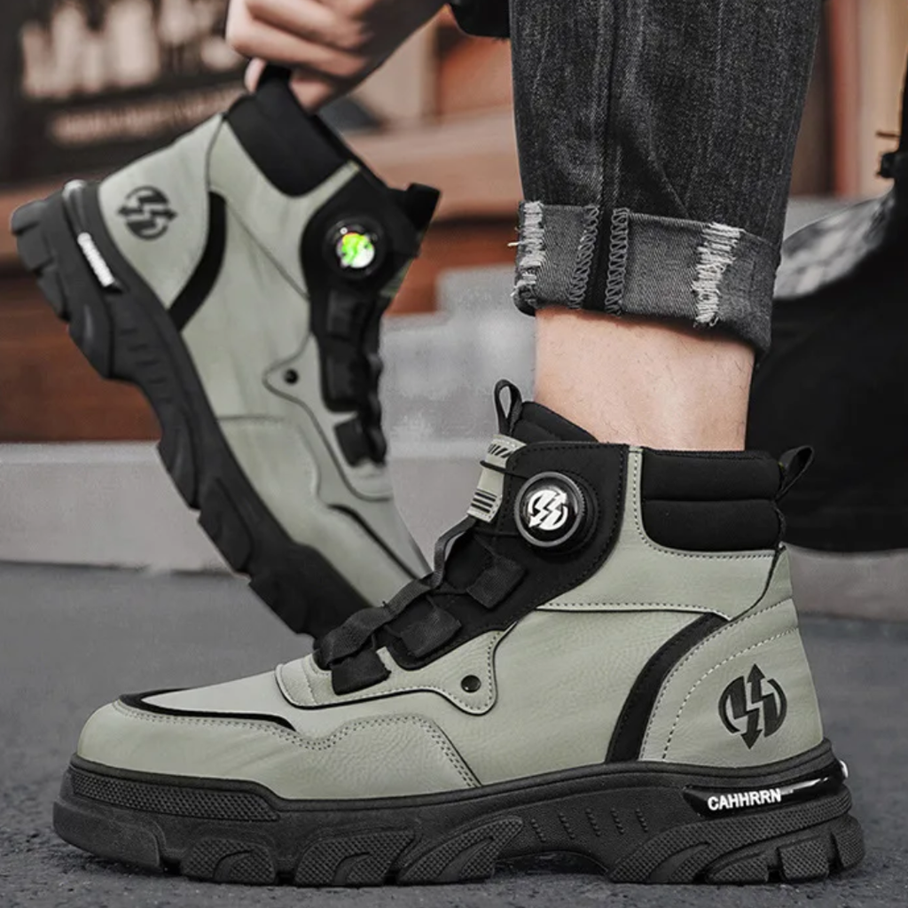 Men's High-Top Tactical Boots with Cushioned Sole | L&S - 7 - London-stylehouse.com