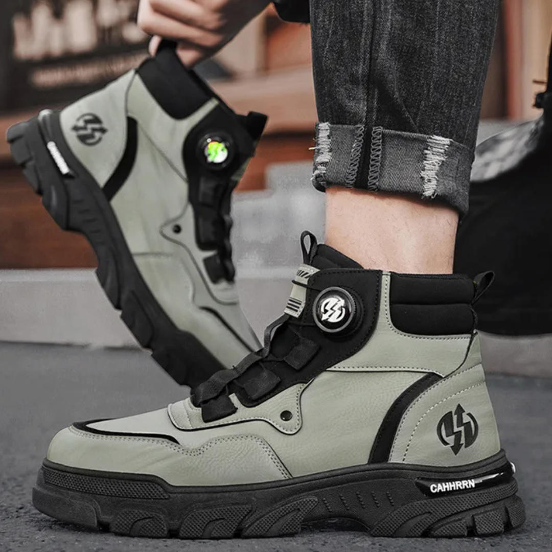 Men's High-Top Tactical Boots with Cushioned Sole | L&S - 7 - London-stylehouse.com