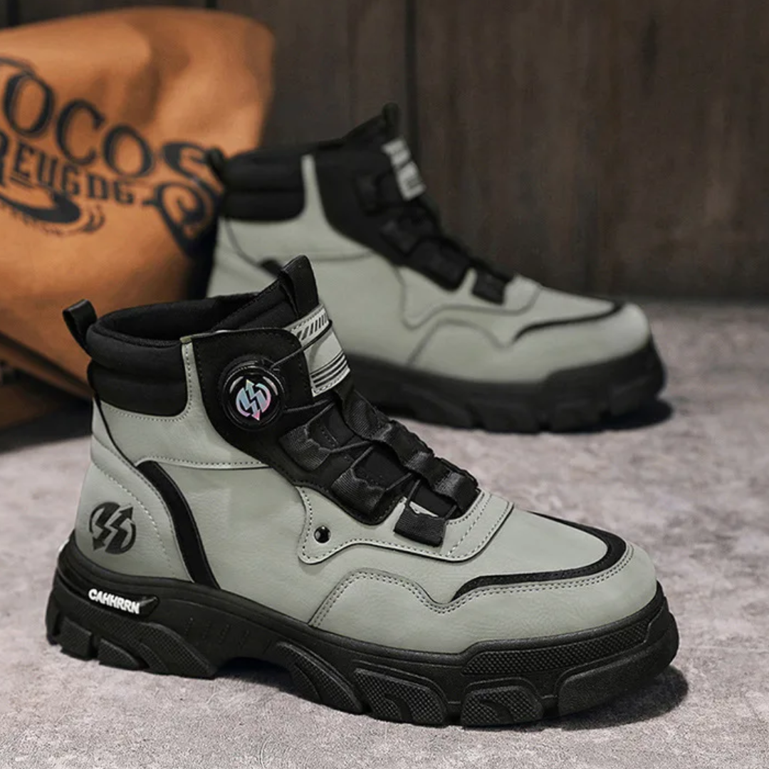 Men's High-Top Tactical Boots with Cushioned Sole | L&S - 8 - London-stylehouse.com