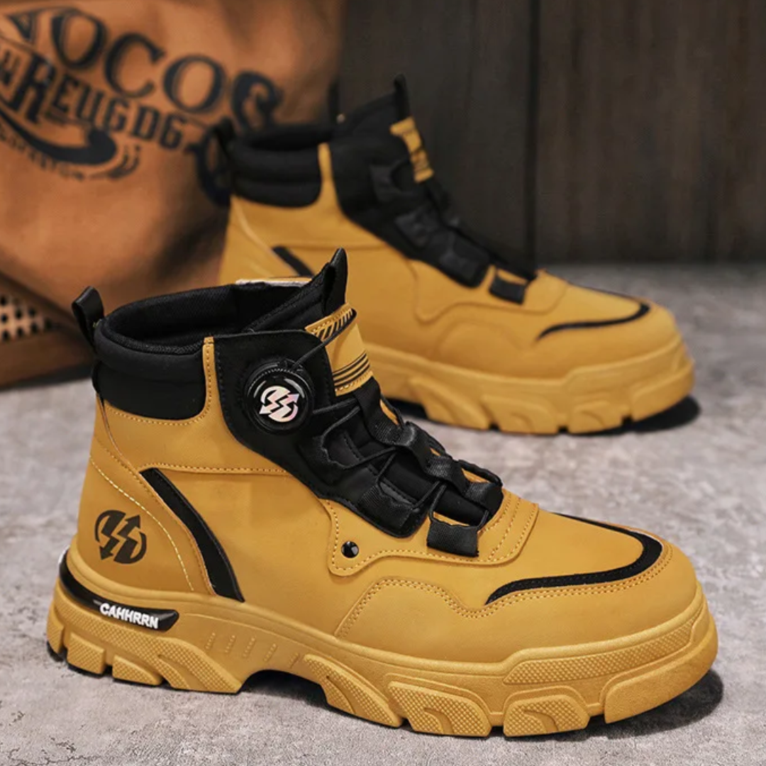 Men's High-Top Tactical Boots with Cushioned Sole | L&S - 9 - London-stylehouse.com