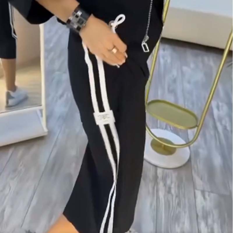 Women's Casual Two-Piece Outfit with Zip-Up Jacket | L&S - 5 - London-stylehouse.com