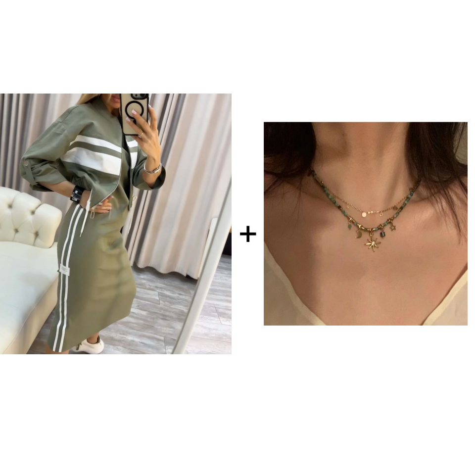 Women's Casual Two-Piece Outfit with Zip-Up Jacket | L&S - 10 - London-stylehouse.com