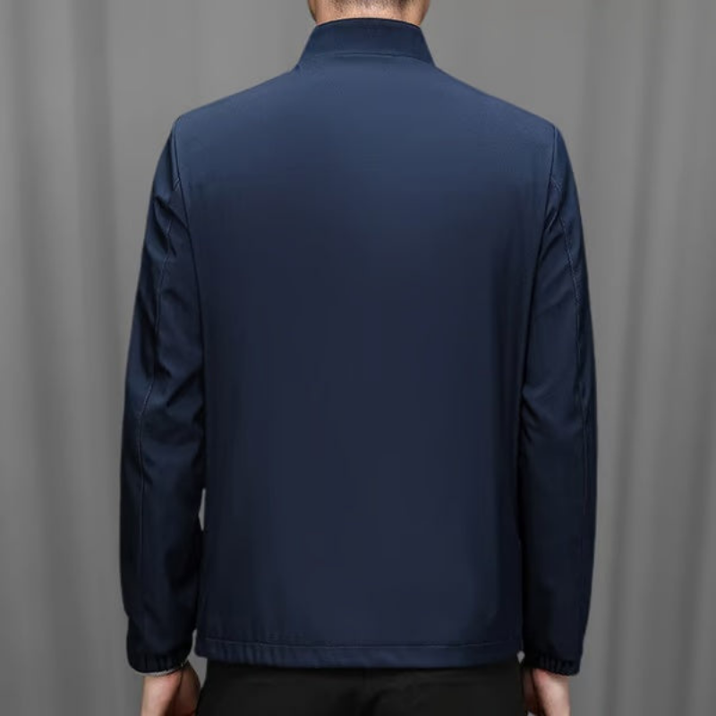 Men's Casual Zip-up Jacket with Stand Collar and Stylish Design | L&S - 2 - London-stylehouse.com