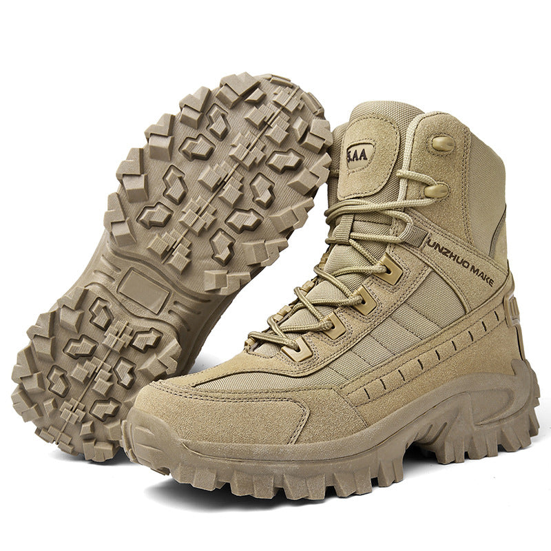 Men's High-Top Tactical Boots with Grip Sole | L&S - 3 - London-stylehouse.com