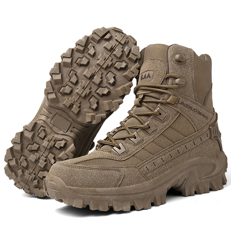 Men's High-Top Tactical Boots with Grip Sole | L&S - 4 - London-stylehouse.com
