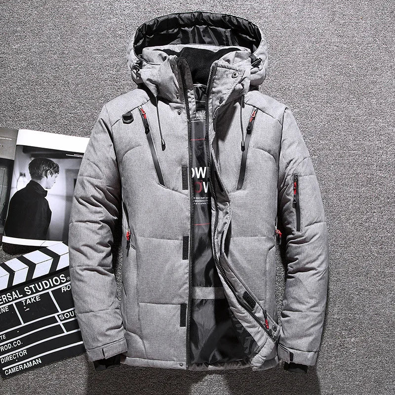 Men's Padded Jacket with Removable Hood & Zip Pockets | L&S - 5 - London-stylehouse.com