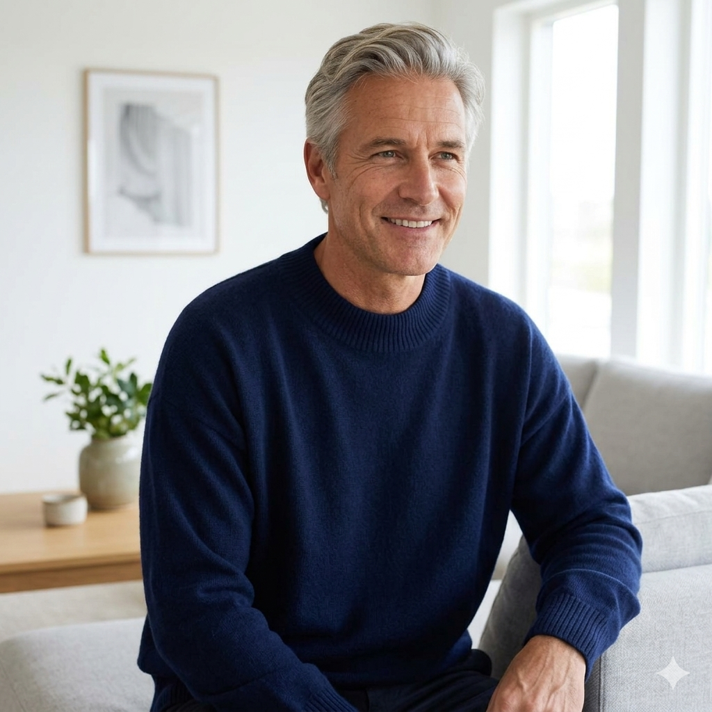 Sweater Men’s Relaxed Fit with Classic Crew Neck | L&S - 3 - London-stylehouse.com
