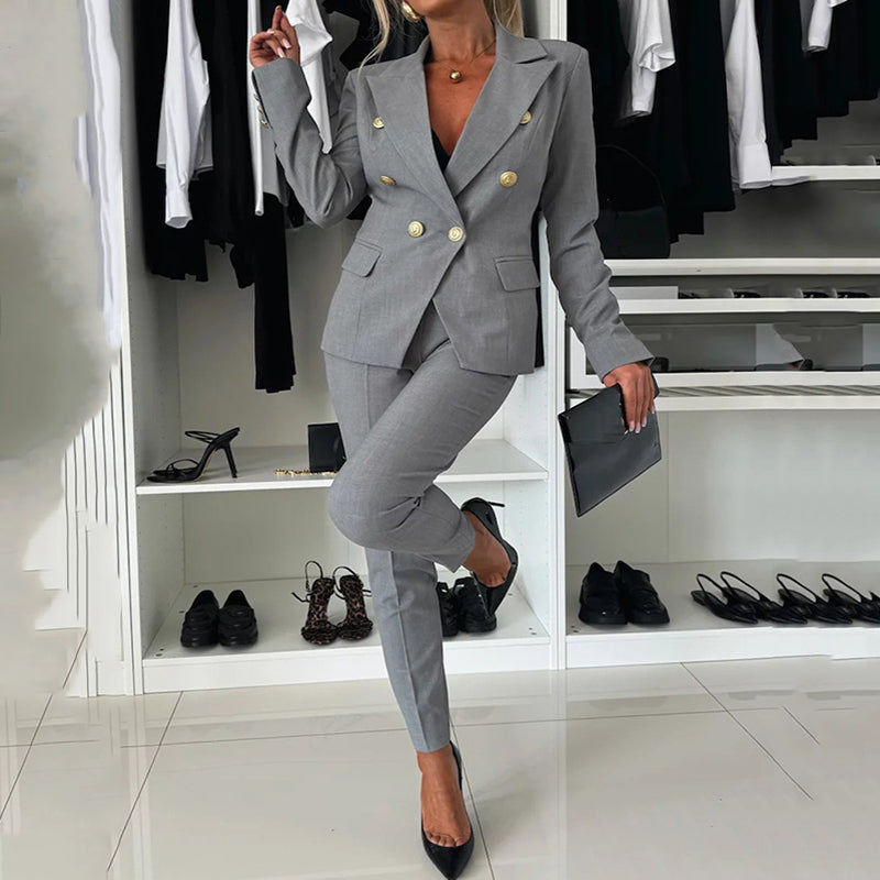 Blazer Women's Tailored Double Button Design | L&S - 1 - London-stylehouse.com