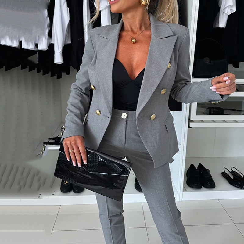 Blazer Women's Tailored Double Button Design | L&S - 3 - London-stylehouse.com