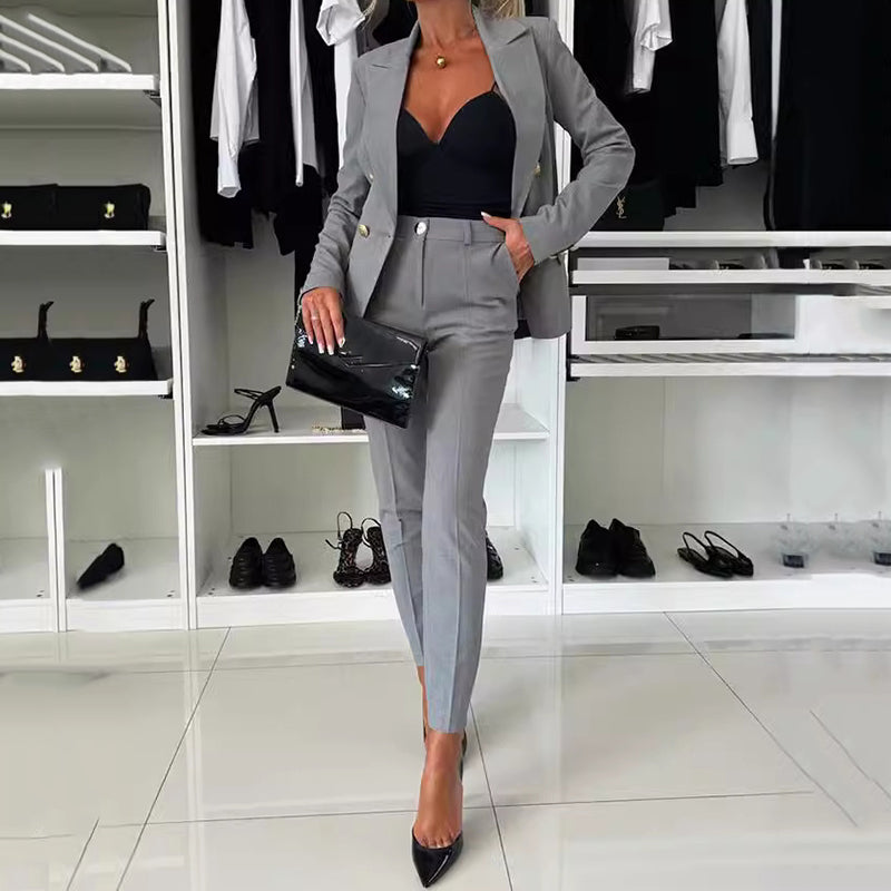 Blazer Women's Tailored Double Button Design | L&S - 5 - London-stylehouse.com