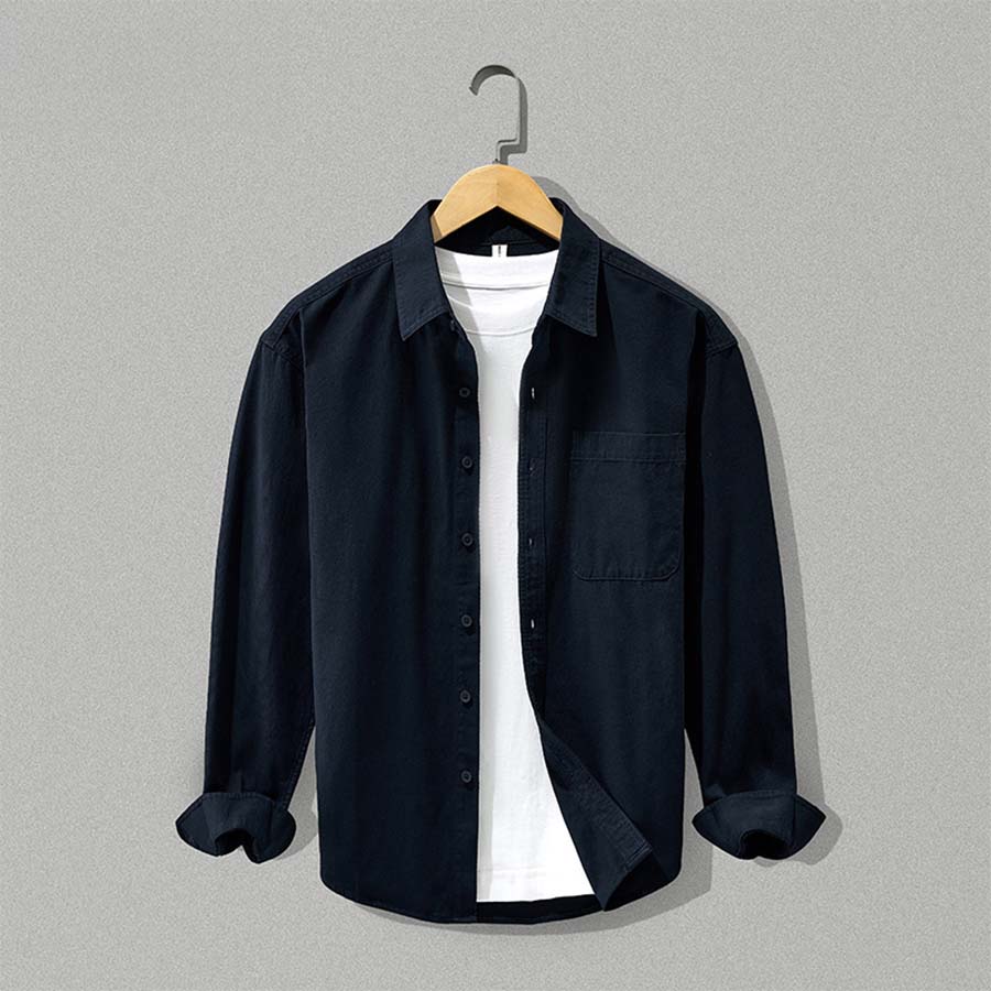 Men's Casual Shirt with Button-Down Collar and Pocket | L&S - 7 - London-stylehouse.com