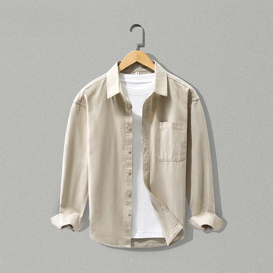 Men's Casual Shirt with Button-Down Collar and Pocket | L&S - 9 - London-stylehouse.com