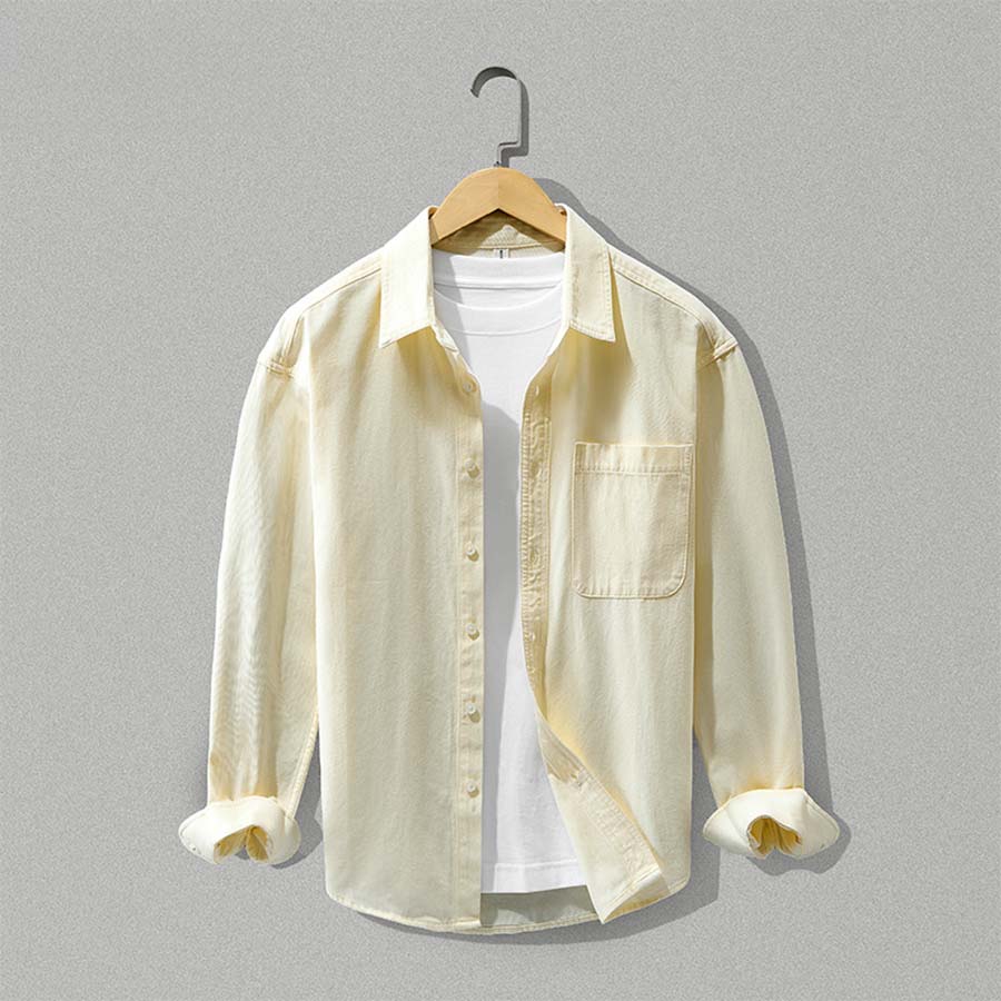 Men's Casual Shirt with Button-Down Collar and Pocket | L&S - 11 - London-stylehouse.com