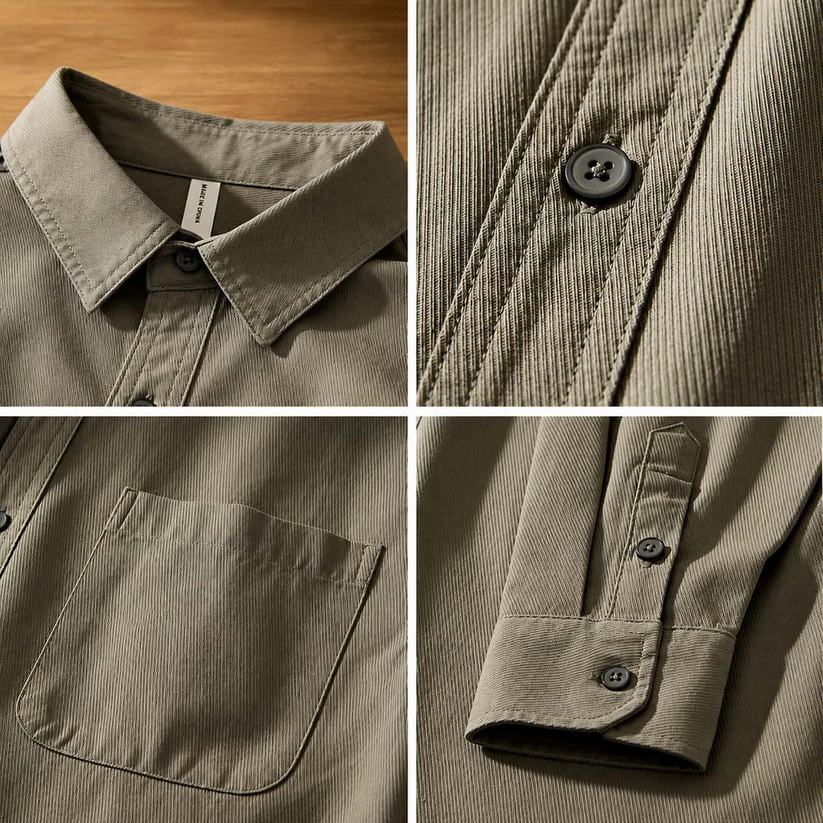 Men's Casual Shirt with Button-Down Collar and Pocket | L&S - 12 - London-stylehouse.com