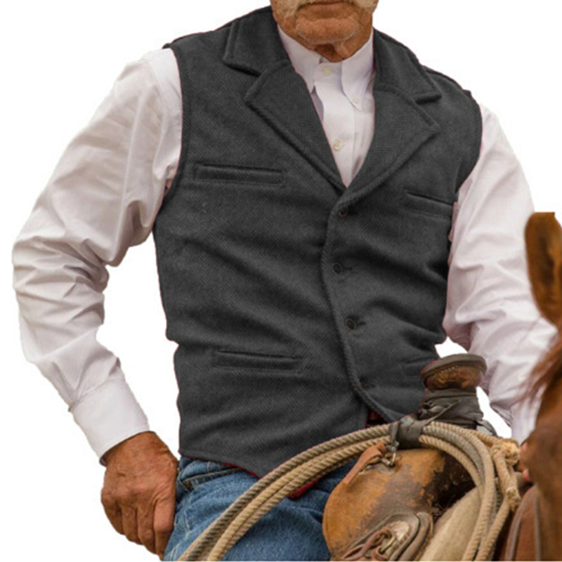 Men's Tailored Vest with Classic Design and Functional Pockets | L&S - 2 - London-stylehouse.com