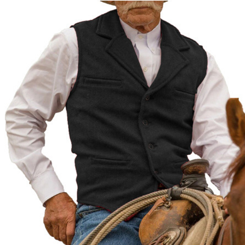 Men's Tailored Vest with Classic Design and Functional Pockets | L&S - 3 - London-stylehouse.com