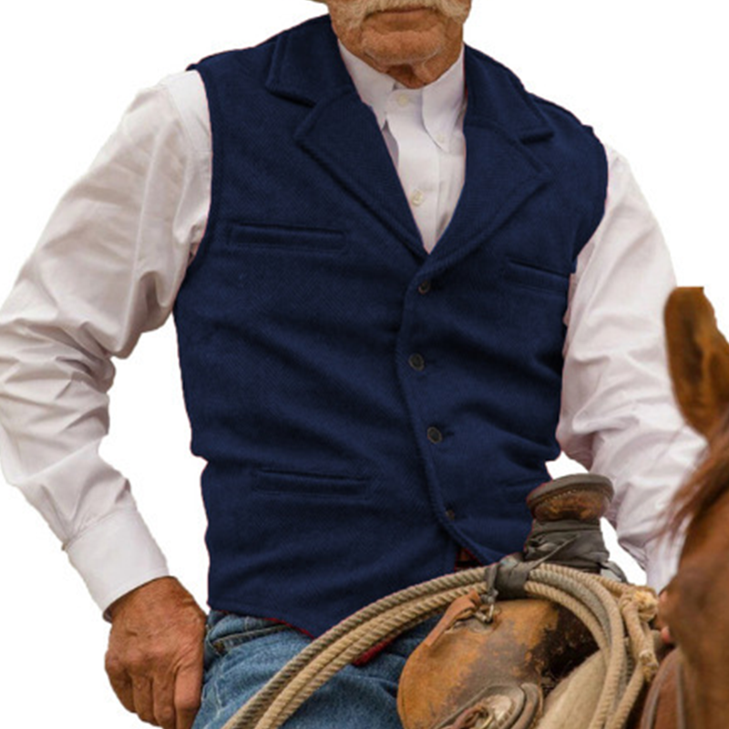Men's Tailored Vest with Classic Design and Functional Pockets | L&S - 5 - London-stylehouse.com