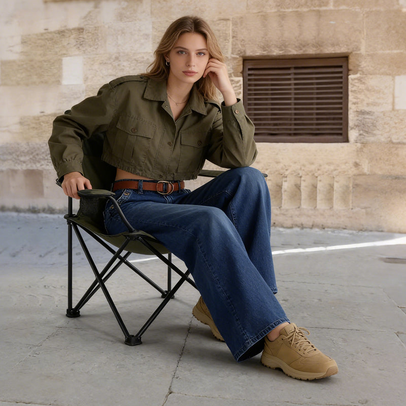 Wide Leg Jeans Women's High-Waisted Fit with Statement Button Details | L&S - 1 - London-stylehouse.com