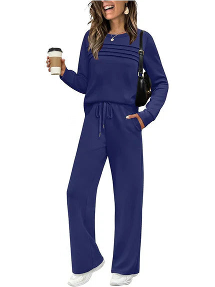 Lounge Set Women's Relaxed Fit with Decorative Stripes | L&S - 10 - London-stylehouse.com