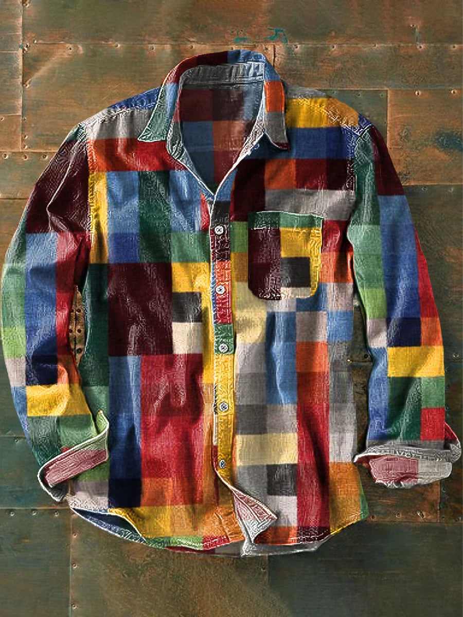 Men's Casual Shirt with Relaxed Fit and Pocket | L&S - 1 - London-stylehouse.com