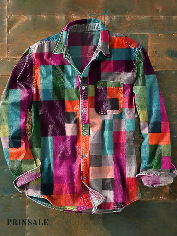 Men's Casual Shirt with Relaxed Fit and Pocket | L&S - 2 - London-stylehouse.com