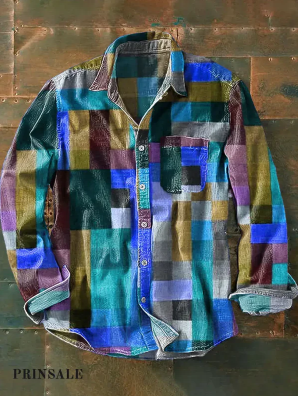 Men's Casual Shirt with Relaxed Fit and Pocket | L&S - 3 - London-stylehouse.com