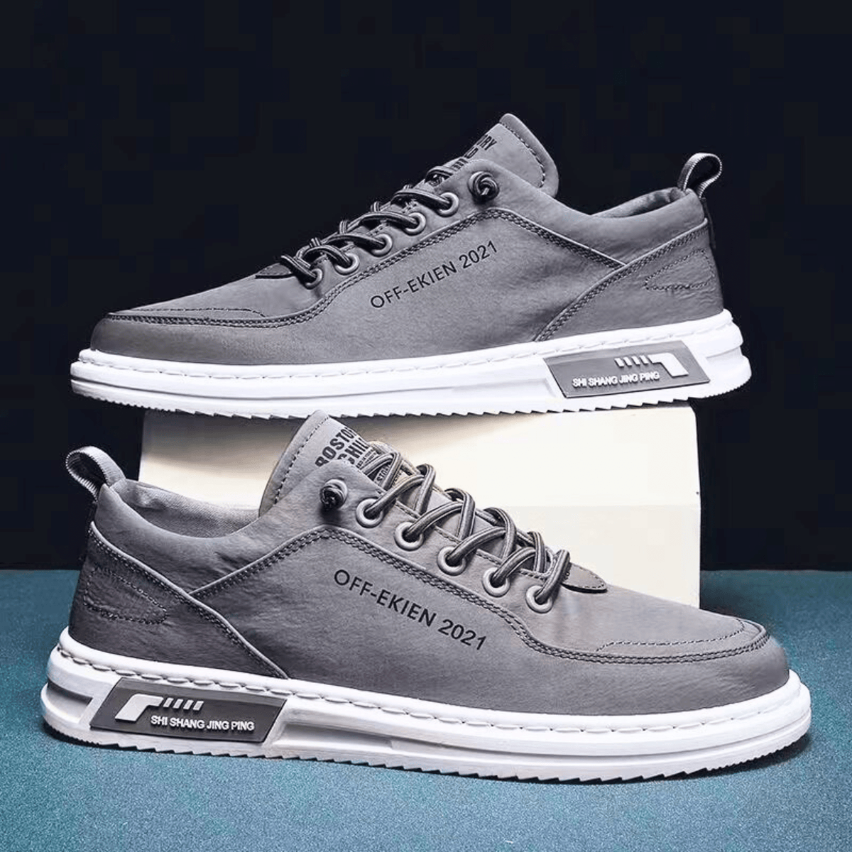 Casual Shoes Men's Low-Top Design with Unique Detailing | L&S - 2 - London-stylehouse.com