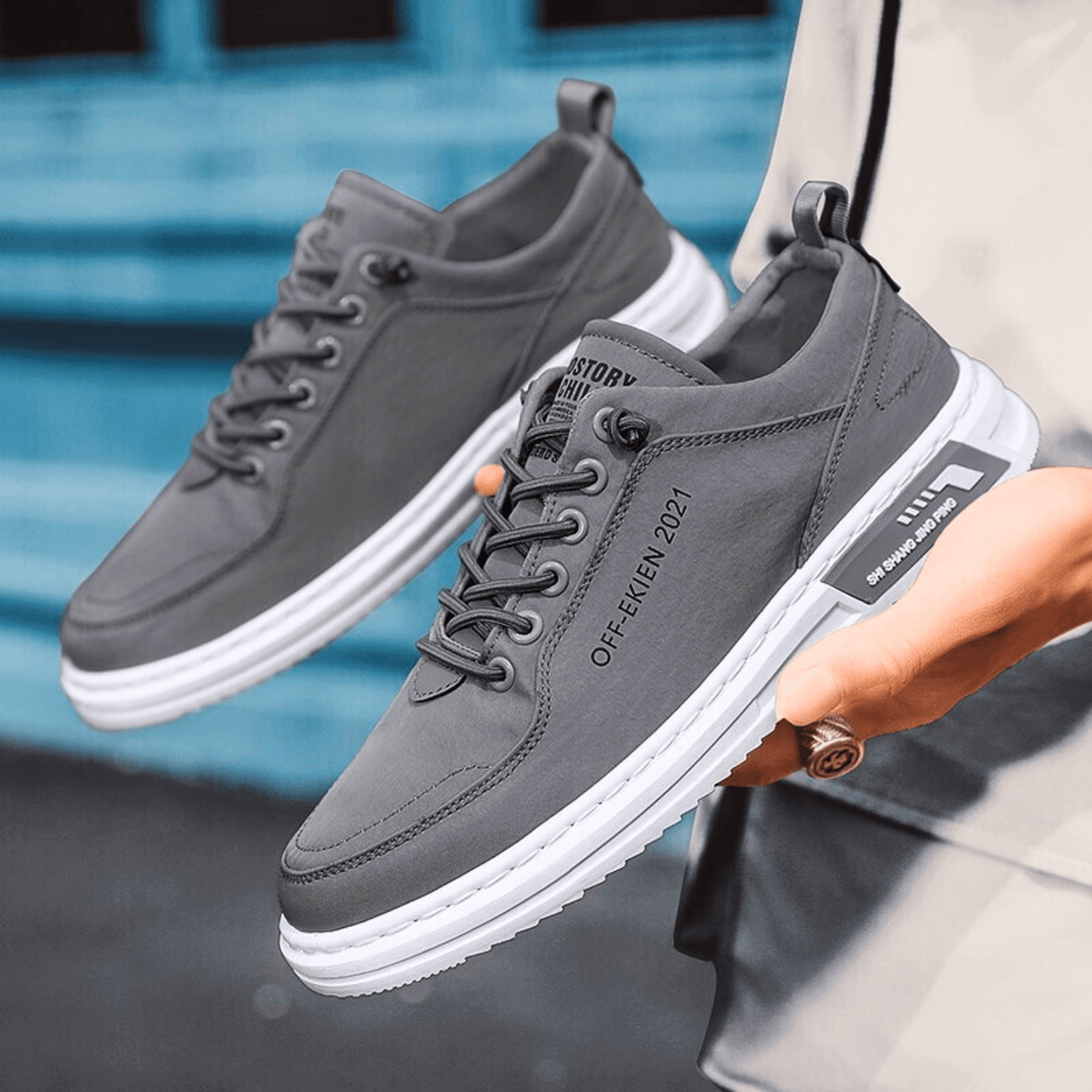 Casual Shoes Men's Low-Top Design with Unique Detailing | L&S - 13 - London-stylehouse.com